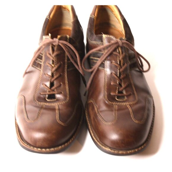 VTG JOHNSON & MURPHY Comfort Casual Brown 2 Tone Brazil Leather Mens Shoe Sz 10M main image 5